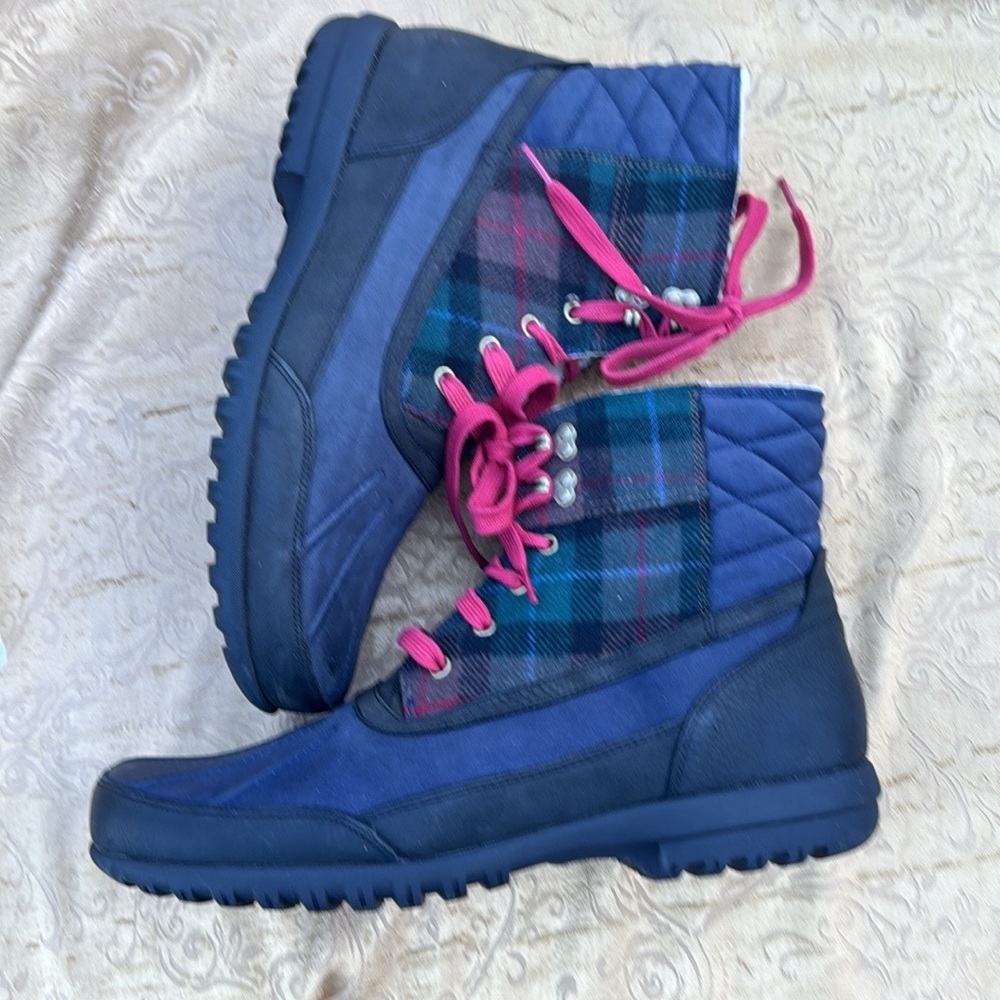Cole Haan boots Air Rhone quilted boots men’s size 13 leather‎ waterproof plaid